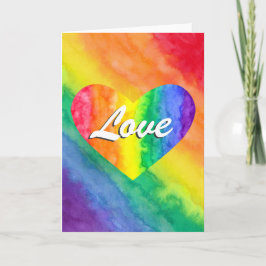 Festividades Cartão de Coração Rainbow Love