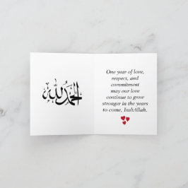 Festividades Cartão de Coração Vermelho para Aniversário Muçulm