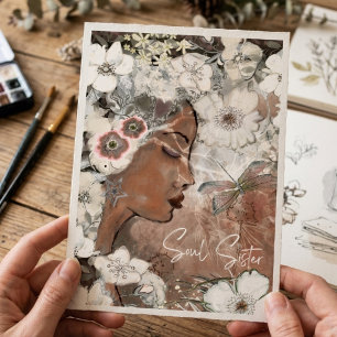 Festividades Cartão de Cumprimentos Chapado Floral Boho Irmã da