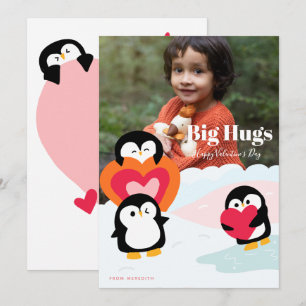 Festividades Cartão de Cumprimentos de Foto de Pinguins Abraçan