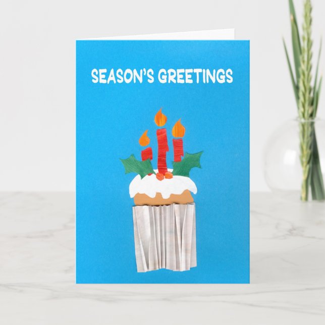 Festividades Cartão de Cupcake de Natal com Velas (Frente)