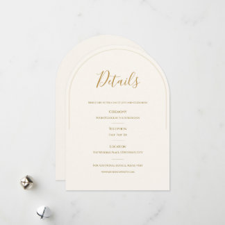 Festividades Cartão de Detalhes de Casamento Elegant Arch | Mar