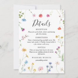 Festividades Cartão de Detalhes do Casamento Romântico de Flore