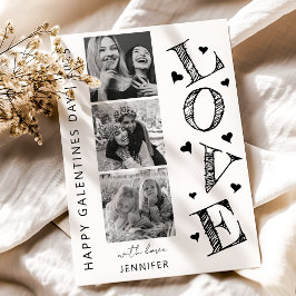 Festividades Cartão de Dia das Galentinas com 3 Fotos de Amor M