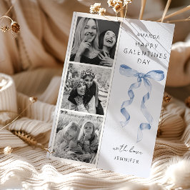 Festividades Cartão de Dia das Galentinas com Laço Azul na Moda