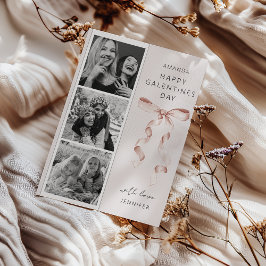 Festividades Cartão de Dia das Galentinas com Laço Moderno 3 Fo