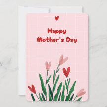 Cartão de Dia das Mães Floral Rosa Suave Elegante