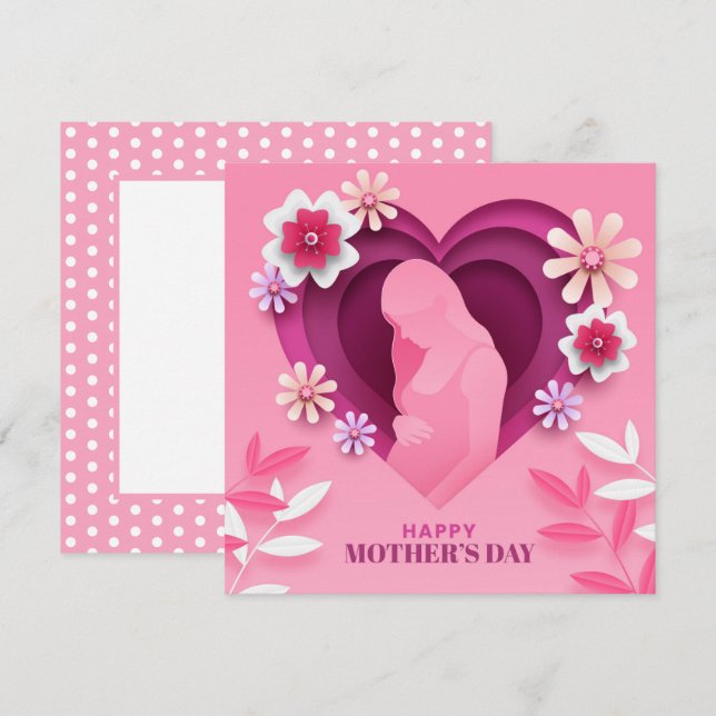 Festividades Cartão de Dia das Mães para Futuras Mães (Frente/Verso)