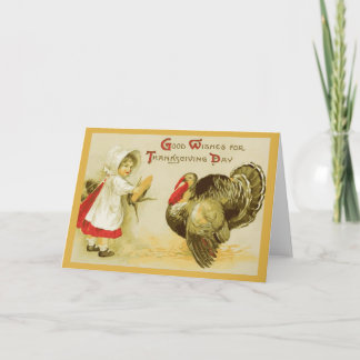 Festividades Cartão de Dia de Ação de Graças Vintage