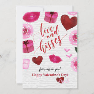 Festividades Cartão de Dia de os namorados de Beijo e Amor