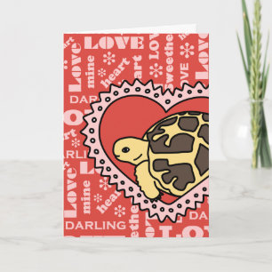 Festividades Cartão de Dia de os namorados de tartaruga estrela