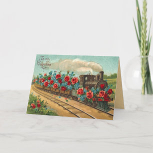 Festividades Cartão de Dia de os namorados do comboio Vintage L