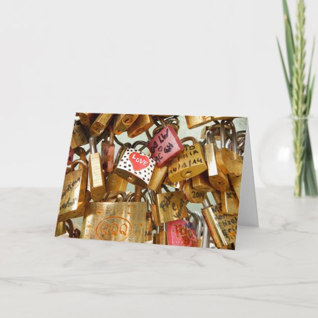 Festividades Cartão de Dia de os namorados Love Padlock (Frente)