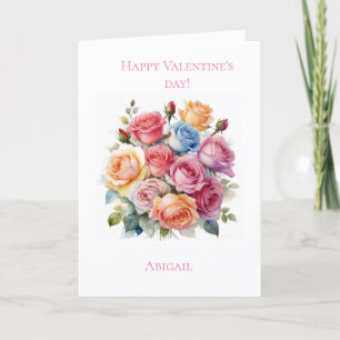 Festividades Cartão de Dia de os namorados para Rose bouquet