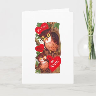 Festividades Cartão de Dia de os namorados Vintage Owl