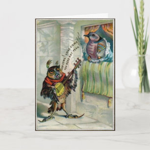Festividades Cartão de Dia de os namorados Vintage Owl