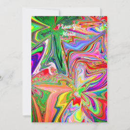 Festividades Cartão de Dia dos Namorados Abstrato Colorido e Vi