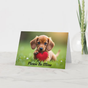 Festividades Cartão de Dia dos Namorados com Cachorrinho Segura