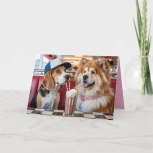 Festividades Cartão de Dia dos Namorados de Cachorro Malt Shop