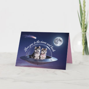 Festividades Cartão de Dia dos Namorados do Malamute