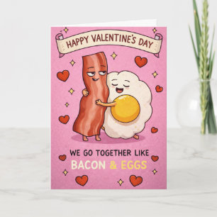 Festividades cartão de dia dos namorados engraçado de bacon e o