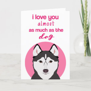 Festividades Cartão de Dia dos Namorados Engraçado do Husky