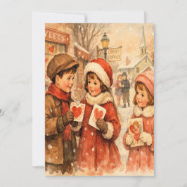 Festividades Cartão de Dia dos Namorados no Estilo Vintage de 1