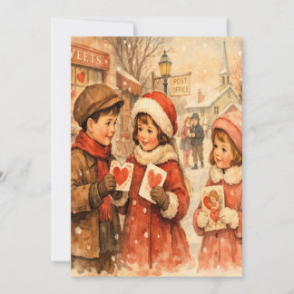 Festividades Cartão de Dia dos Namorados no Estilo Vintage de 1