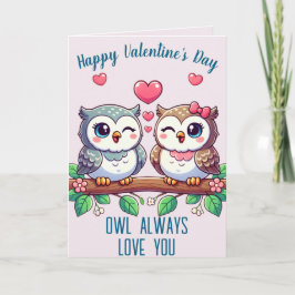 Festividades Cartão de Dia dos Namorados Owl Always Love You