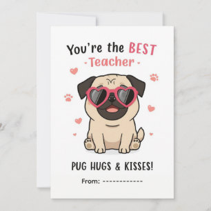 Festividades Cartão de Dia dos Namorados para Professor Pug Abr