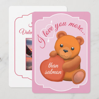 Festividades Cartão de Dia dos Namorados Urso Marrom Fofo