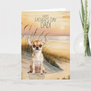 Festividades Cartão de Dia dos Pais com cachorro Chihuahua no p
