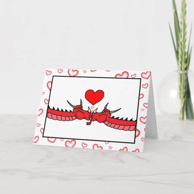 Festividades Cartão de Dia Dragão de Beijo (Frente)