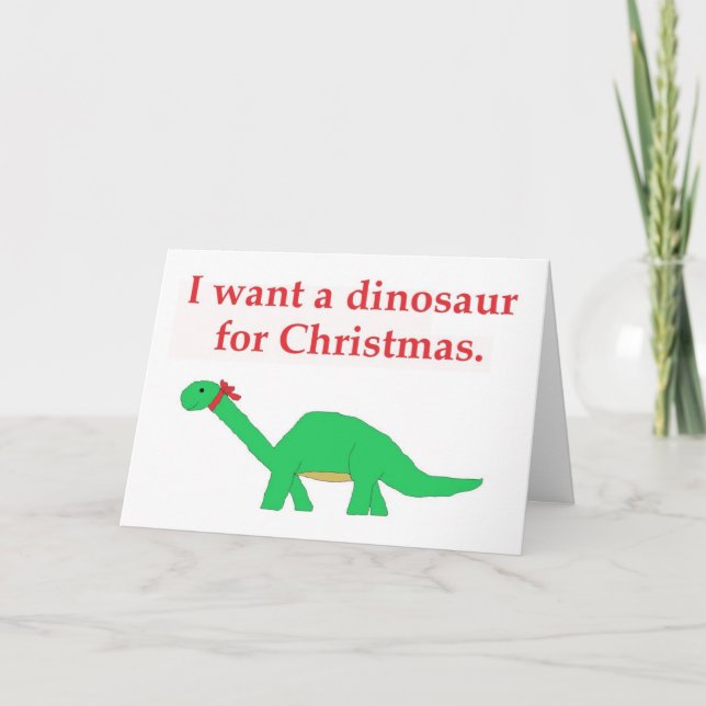 Festividades Cartão de Dinossauro de Natal (Frente)