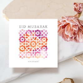 Festividades cartão de Eid Mubarak com motivo árabe
