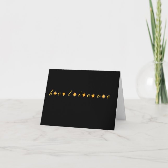 Festividades Cartão de estrelas de preto e dourado (Frente)
