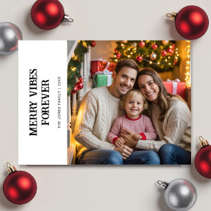 Festividades Cartão de Família Neutro Merry Vibes Forever