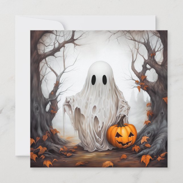 Festividades Cartão de Fantasma de Halloween (Frente)