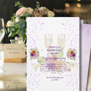 Festividades Cartão de Felicitações de Casamento Floral com Cha