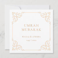 Cartão de Felicitações Vintage Umrah Mubarak com M