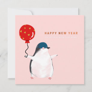 Festividades Cartão de feliz ano novo - O pinguim pequeno