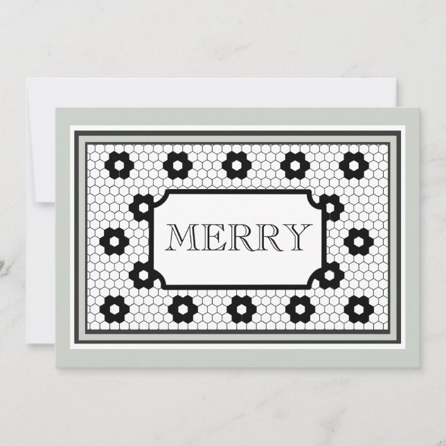 Festividades Cartão de feliz de design Hex Clássico (Frente)