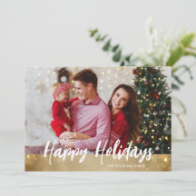 Cartão de Feliz Natal com Foto da Família Elegante