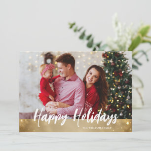 Festividades Cartão de Feliz Natal com Foto da Família Elegante