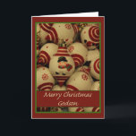 Festividades Cartão de Feliz Natal para Godson<br><div class="desc">Natal é a época para festejar e celebrar: Feliz Natal! Surpreenda os seus mais próximos e queridos amigos, colegas de trabalho, vizinhos ou até mesmo o seu chefe com um cartão especial. Muitos designs diferentes estão disponíveis: de um cartão de fotografia de colagem moderno, ornamentos mistos e paisagens de inverno,...</div>