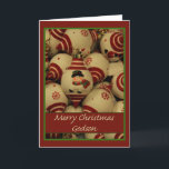 Festividades Cartão de Feliz Natal para Godson<br><div class="desc">Natal é a época para festejar e celebrar: Feliz Natal! Surpreenda os seus mais próximos e queridos amigos, colegas de trabalho, vizinhos ou até mesmo o seu chefe com um cartão especial. Muitos designs diferentes estão disponíveis: de um cartão de fotografia de colagem moderno, ornamentos mistos e paisagens de inverno,...</div>