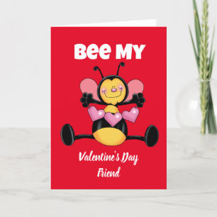 Festividades Cartão de feriado Bee My Valentine's Day Friend