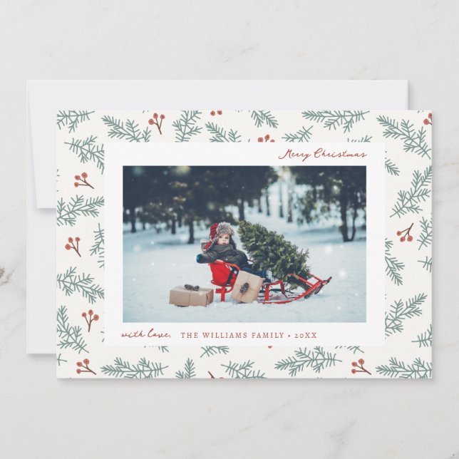 Festividades Cartão de Feriado Botânico Berries (Frente)