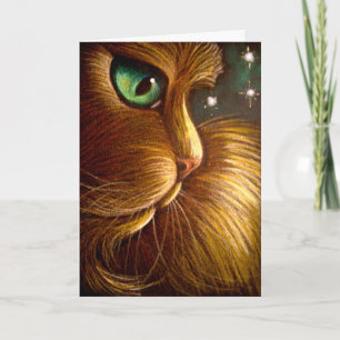 Festividades Cartão de Feriado CAT PERSIAN, OURO RED
