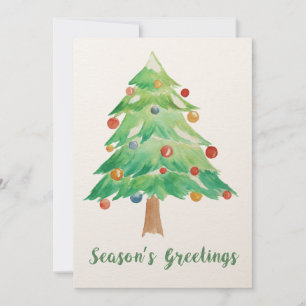Festividades Cartão de feriado da Árvore de Natal de Watercolor